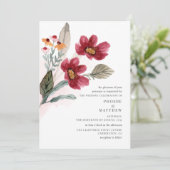 Moderne rustikale Blütenhochzeit Einladung (Stehend Vorderseite)