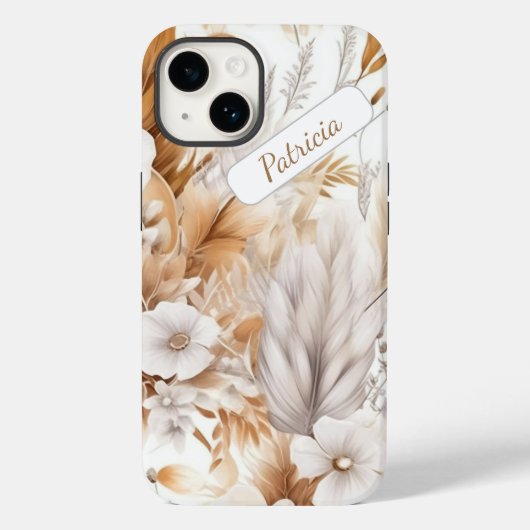 Moderne rustikale Bohemische Wildblumen Case-Mate iPhone Hülle (Rückseite)