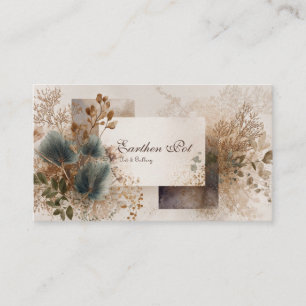 Moderne Rustikale Boho Abstrakte Botanische Blaue Visitenkarte