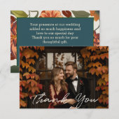 Moderne rustikale boho bläserne Hochzeit im Herbst Dankeskarte (Vorne/Hinten)