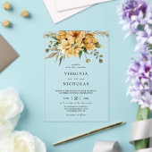 Moderne Rustikale Boho-Blumenhochzeit Acryleinladungen (In Situ (Hochzeit))