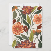 Moderne rustikale boho florale Hochzeit im Herbst Einladung (Rückseite)