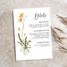 Moderne rustikale botanische Hochzeit Minimalistis Begleitkarte