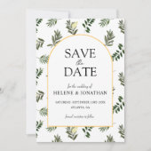 Moderne rustikale Botanische Hochzeit Save The Date (Vorderseite)