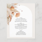 Moderne rustikale botanische Pampasenhochzeit (Rückseite)