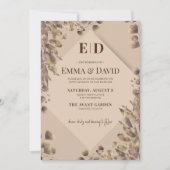 Moderne Rustikale Braun Hochzeit Einladung (Vorderseite)