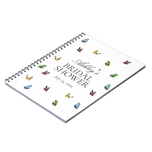 Moderne rustikale Butterfly Summer Brautparty Gesc Notizblock (Linke Seite)