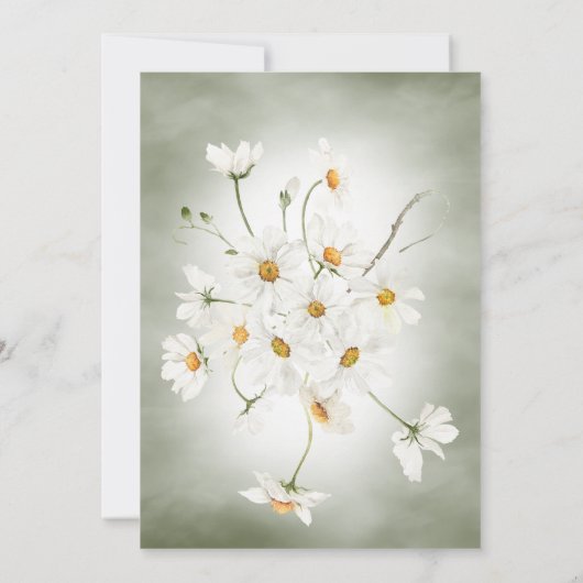 Moderne rustikale Daisy Frame Green Einladung (Rückseite)