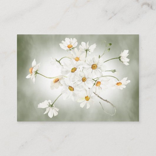 Moderne rustikale Daisy Rahmen Grüne Hochzeitsempf Begleitkarte (Rückseite)