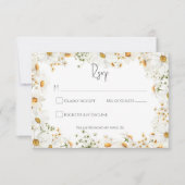 Moderne rustikale Daisy-Rahmen-Hochzeit RSVP Karte (Vorderseite)