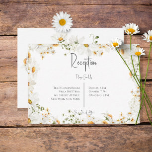 Moderne rustikale Daisy Rahmen Hochzeitsempfehlung Begleitkarte