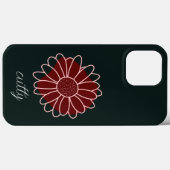 Moderne rustikale dunkelgrüne Sonnenblume Case-Mate iPhone Hülle (Rückseite (Horizontal))