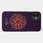 Moderne rustikale dunkelgrüne Sonnenblume Case-Mate iPhone Hülle (Rückseite (Horizontal))