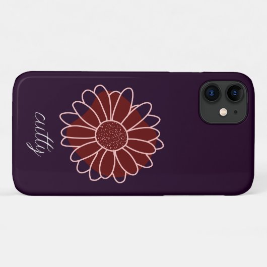 Moderne rustikale dunkelgrüne Sonnenblume Case-Mate iPhone Hülle (Rückseite (Horizontal))
