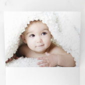 Moderne rustikale Dunkelholz-Script-Holiday 2 Foto Dreifach Gefaltete Urlaubskarte (Innen Erste Seite)