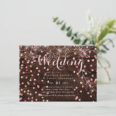 Moderne rustikale Dusty Rose Pink Confetti Wedding (Stehend Vorderseite)