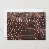 Moderne rustikale Dusty Rose Pink Confetti Wedding (Vorderseite)