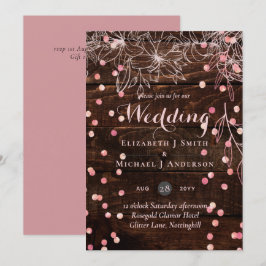 Moderne rustikale Dusty Rose Pink Confetti Wedding