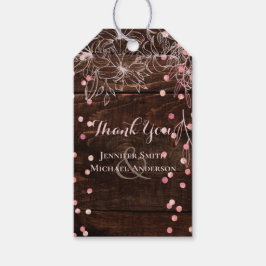 Moderne rustikale Dusty Rose Pink Confetti Wedding Geschenkanhänger