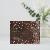Moderne rustikale Dusty Rose Pink Confetti Wedding Postkarte (Stehend Vorderseite)