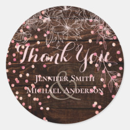 Moderne rustikale Dusty Rose Pink Confetti Wedding Runder Aufkleber