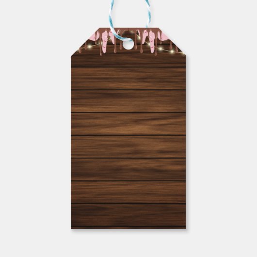 Moderne Rustikale Eiscreme Scoop Zeichnend Kinderd Geschenkanhänger (Rückseite)