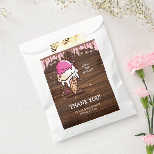 Moderne Rustikale Eiscreme Scoop Zeichnend Kinderd Geschenktütchen (Versiegelt)