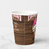 Moderne Rustikale Eiscreme Scoop Zeichnend Kinderd Pappbecher (Rechts)