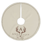 Moderne Rustikale Elegante Braun Hirsche Antler & Polyester Weihnachtsbaumdecke (Vorderseite)