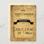 Moderne, rustikale, elegante Einladung zur Hochzei (Vorne/Hinten)