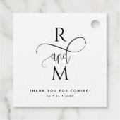 Moderne Rustikale, elegante Monogram-Hochzeit Geschenkanhänger (Rückseite)