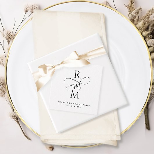 Moderne Rustikale, elegante Monogram-Hochzeit Geschenkanhänger