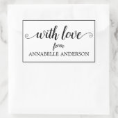 Moderne rustikale, elegante Schwarze Schrift mit L Rechteckiger Aufkleber (Tasche)