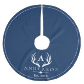 Moderne Rustikale, elegante Weiße Hirschantler & M Polyester Weihnachtsbaumdecke (Vorderseite)