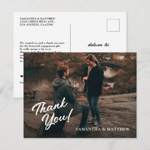 Moderne Rustikale Engagement Party Vielen Dank Postkarte