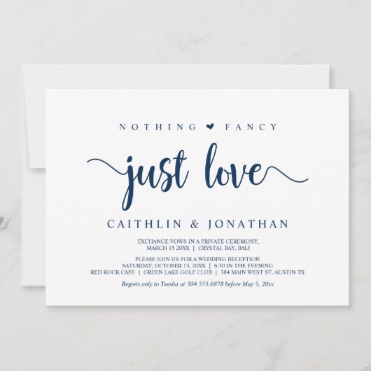 Moderne rustikale Entfaltung, nichts Extravagant n Einladung (Vorderseite)