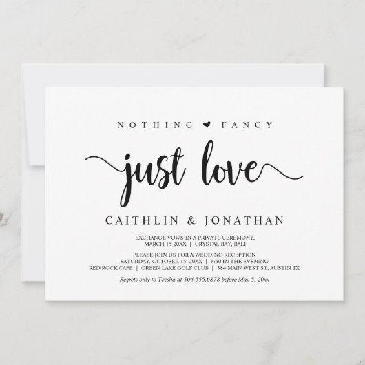 Moderne rustikale Entfaltung, nichts Extravagant n Einladung (Vorderseite)