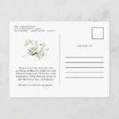 Moderne rustikale Eukalyptus botanisch elegante gr Ankündigungspostkarte (Rückseite)