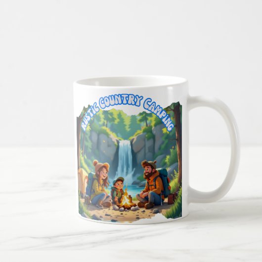 Moderne Rustikale Familien-Camping Kaffeetasse (Rechts)