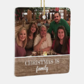 Moderne rustikale familien-Foto-Weihnachten der Keramikornament (Rechts)