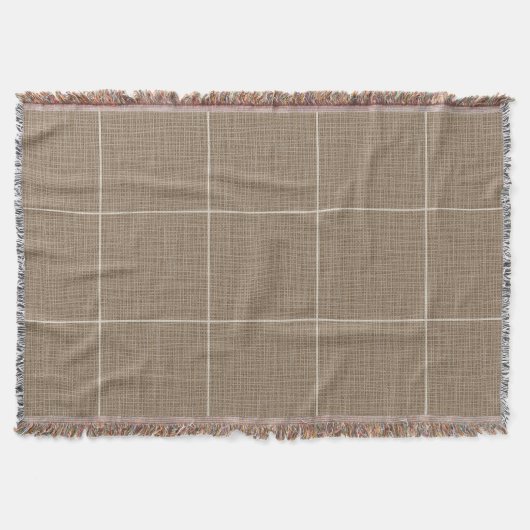 Moderne rustikale Fensterscheibe Karierte Linen br Decke (Vorderseite)