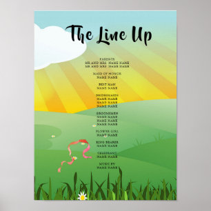 Moderne rustikale Festival-Hochzeitsprogramm Poster