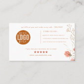 Moderne rustikale Floral Softcreme Vielen Dank Visitenkarte (Rückseite)