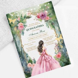 Moderne Rustikale Florale Quinceanera-Einladung Einladung