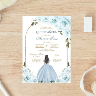 Moderne Rustikale Florale Quinceanera-Einladung Einladung