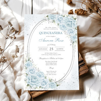 Moderne Rustikale Florale Quinceanera-Einladung Einladung