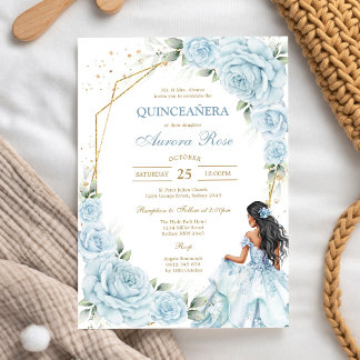 Moderne rustikale florale Quinceanera-Einladung Einladung