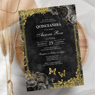 Moderne Rustikale Florale Quinceanera-Einladung Einladung