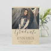 Moderne Rustikale Foto Abschluss Announccard Ankündigung (Stehend Vorderseite)