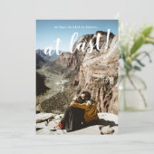 Moderne, rustikale Foto-Engagement-Partei Einladung (Stehend Vorderseite)